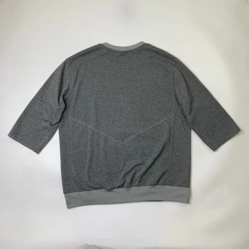 Nike Sweatshirt Mens L Large Gray Team 3/4 Flux Crew Dri Fit Pullover Split Neck